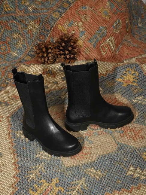 truffle collection women's black chelsea boots