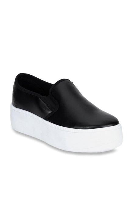 truffle collection black casual plimsolls