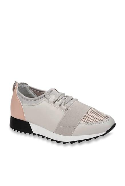 truffle collection light grey & peach sneakers
