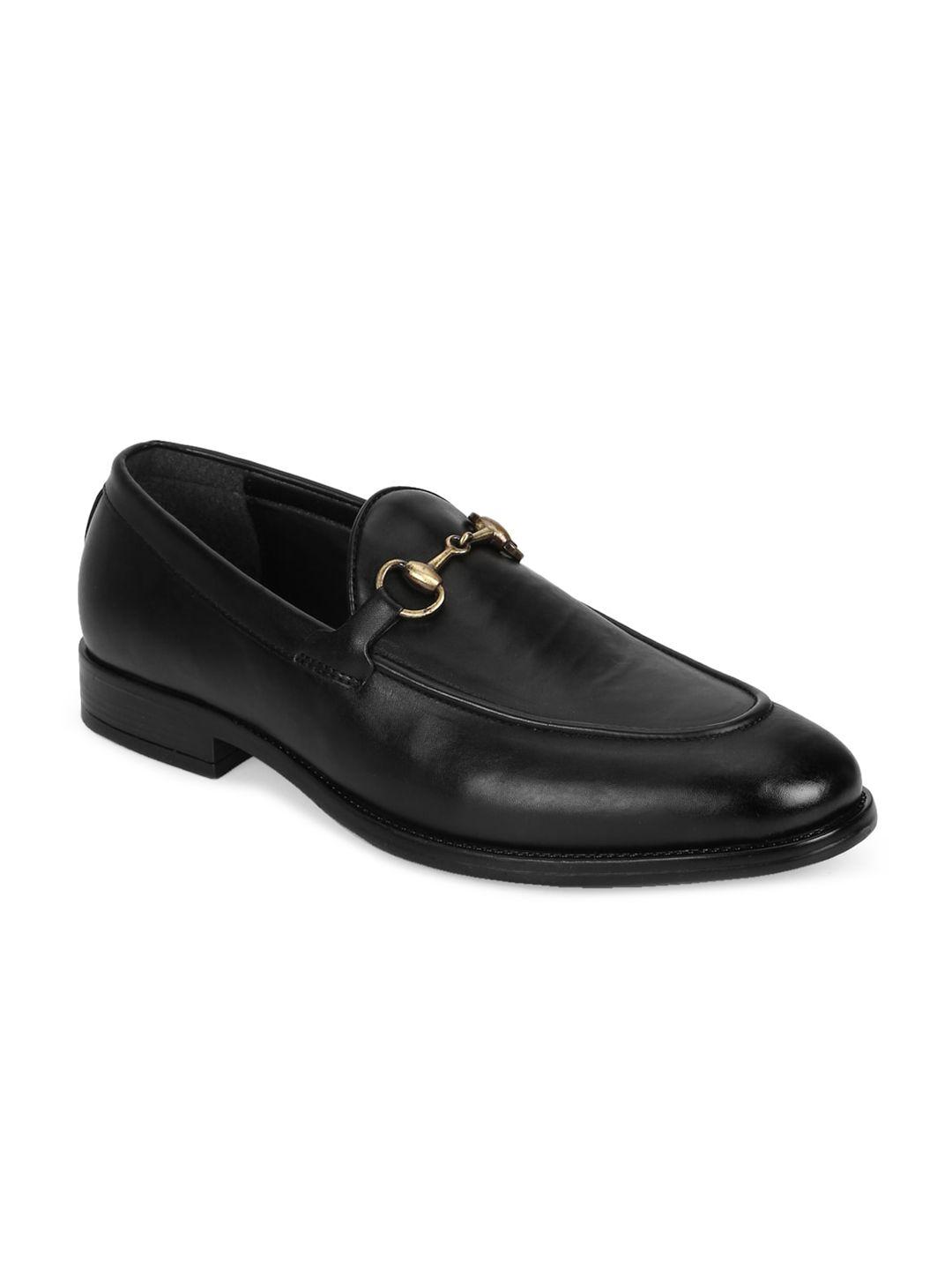truffle collection men black pu loafers