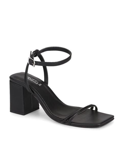 truffle collection women's black ankle strap sandals