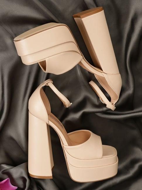truffle collection women's nude ankle strap sandals