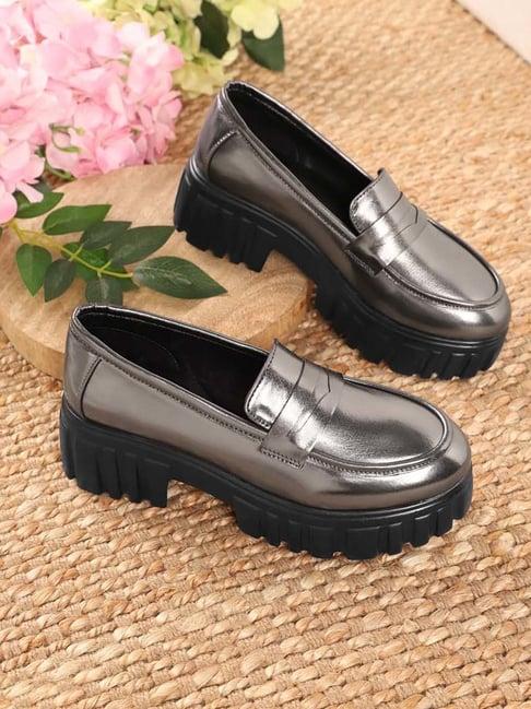 truffle collection women's pewter casual loafers