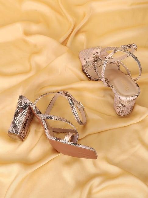 truffle collection women's rose gold ankle strap sandals