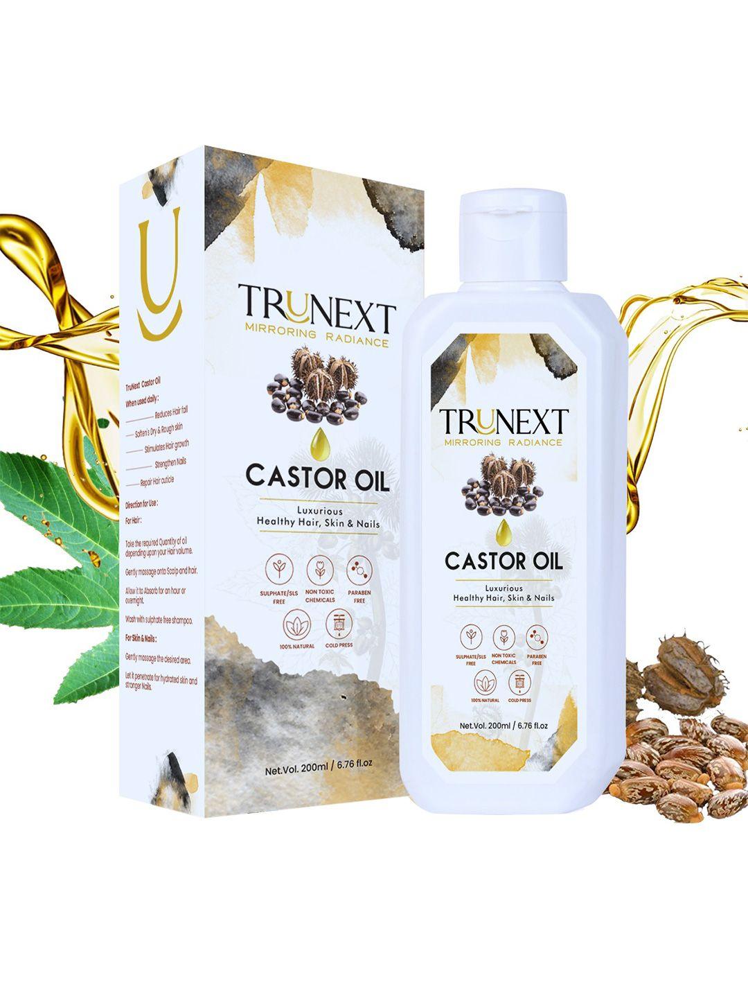trunext cold pressed pure castor hair oil 200 ml