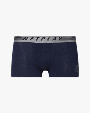 trunks with logo print waistband