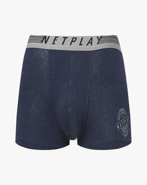 trunks with logo print waistband