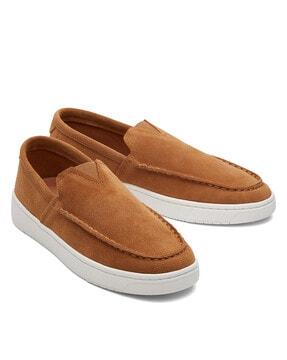 trvl lite suede leather brown loafers