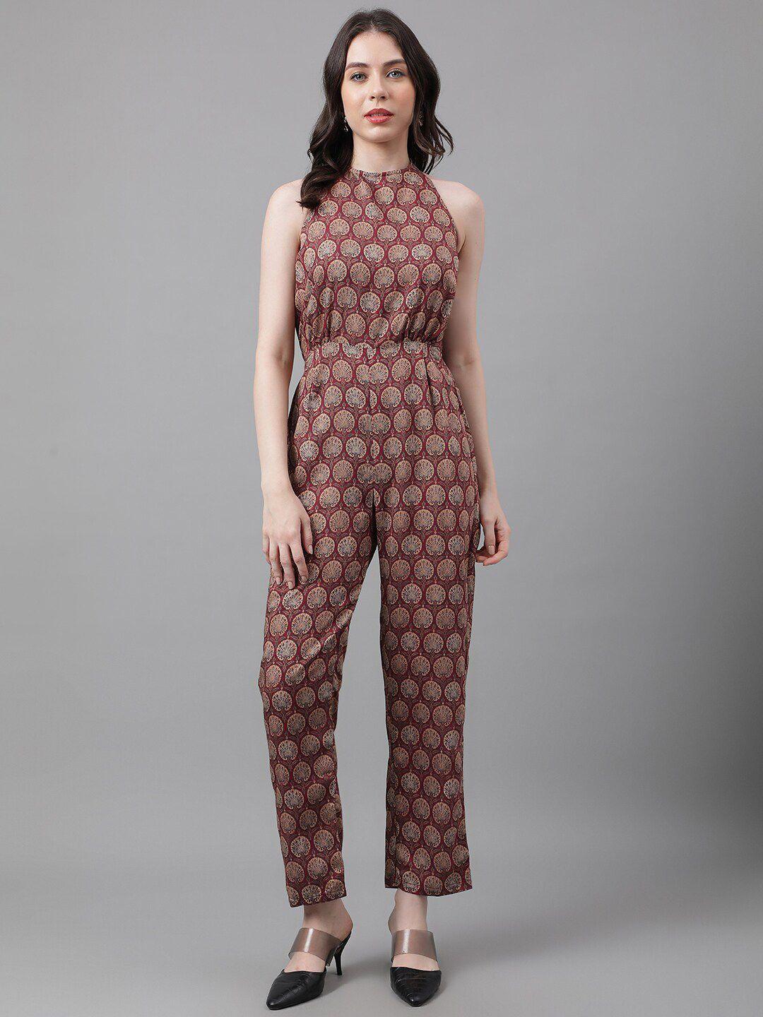 trymisfit ethnic motif printed cotton basic jumpsuit