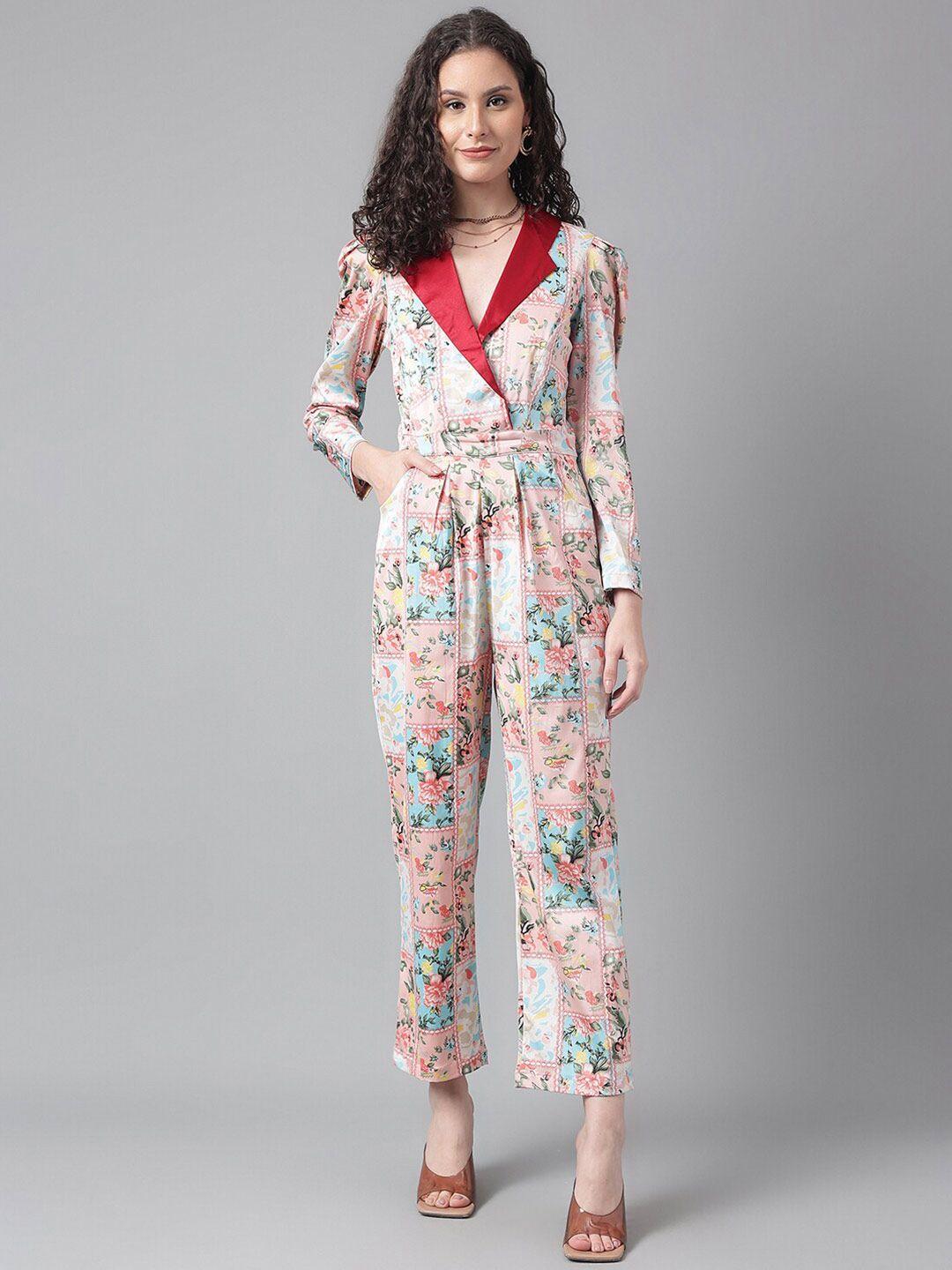 trymisfit floral printed cotton basic jumpsuit