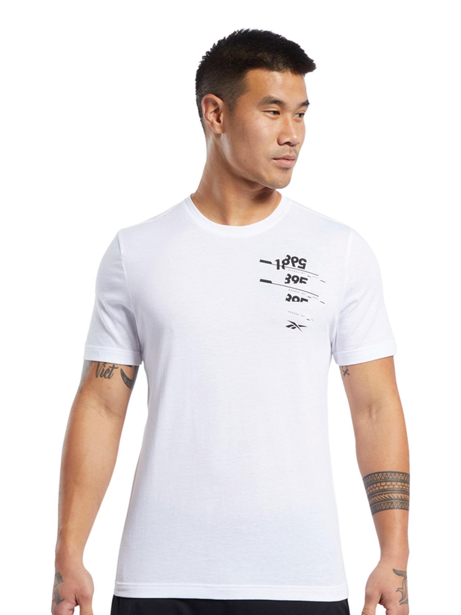 ts cotton graphic tee white training t-shirt