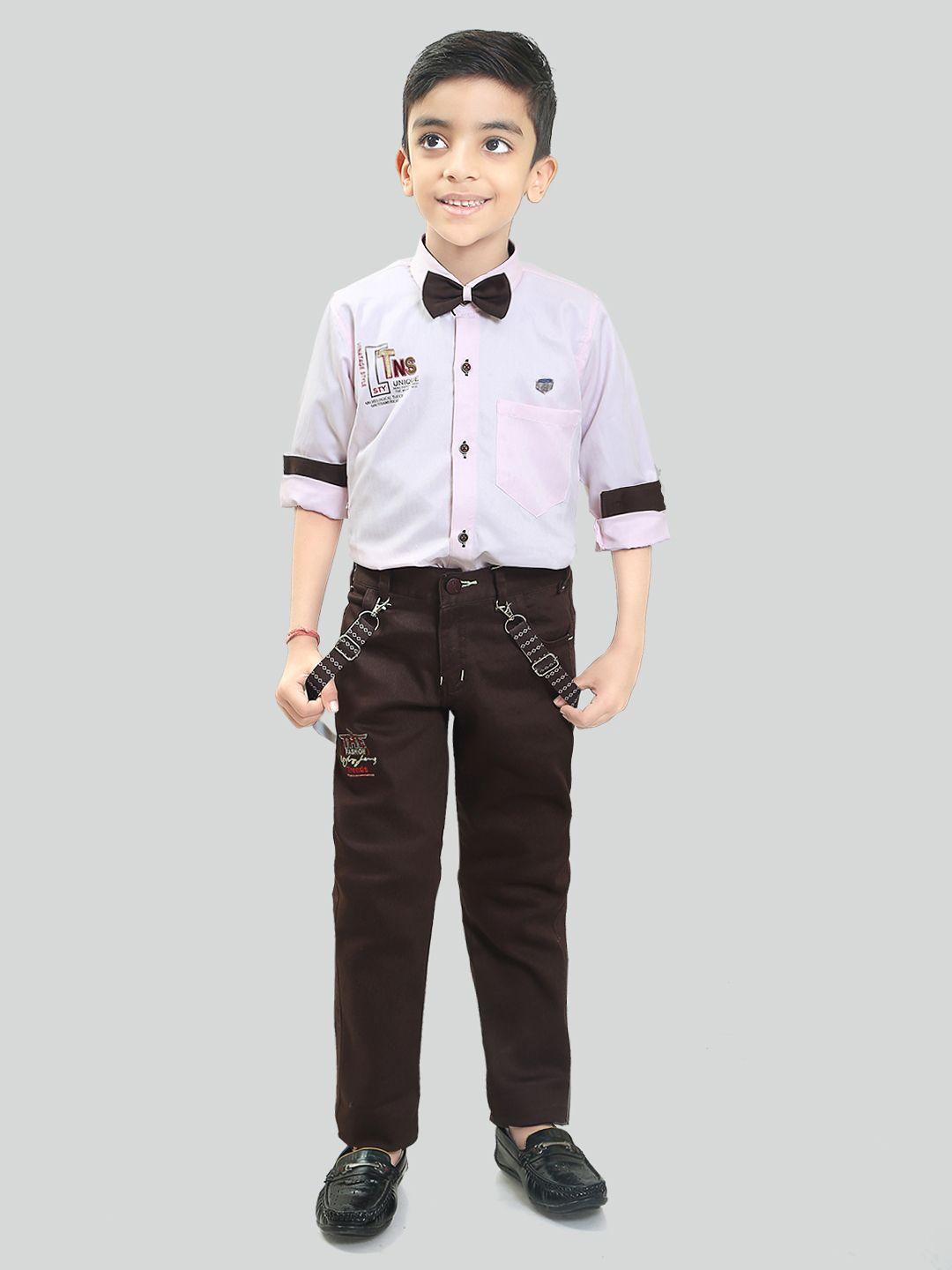 ts trends boys pure cotton printed shirt with trousers