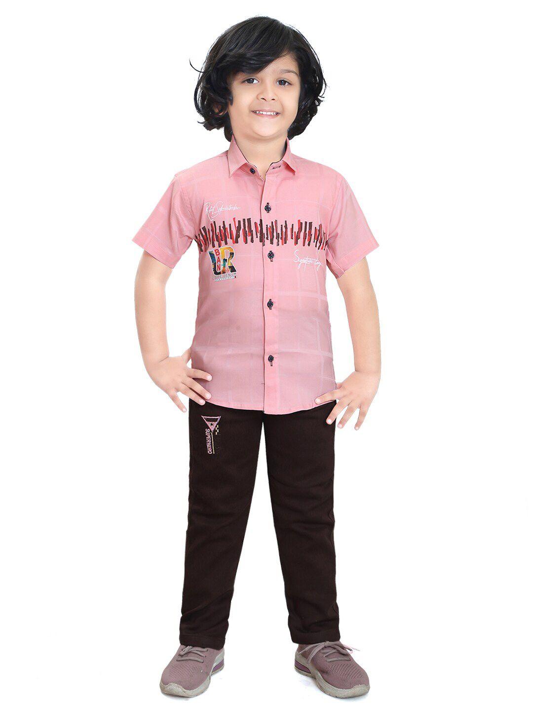 ts trends boys pure cotton printed shirt with trousers