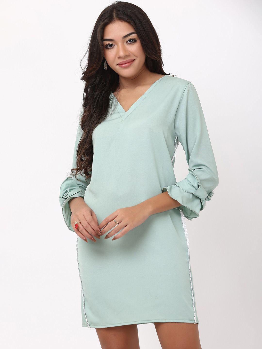 tsm a-line bell sleeve v-neck a-line dress