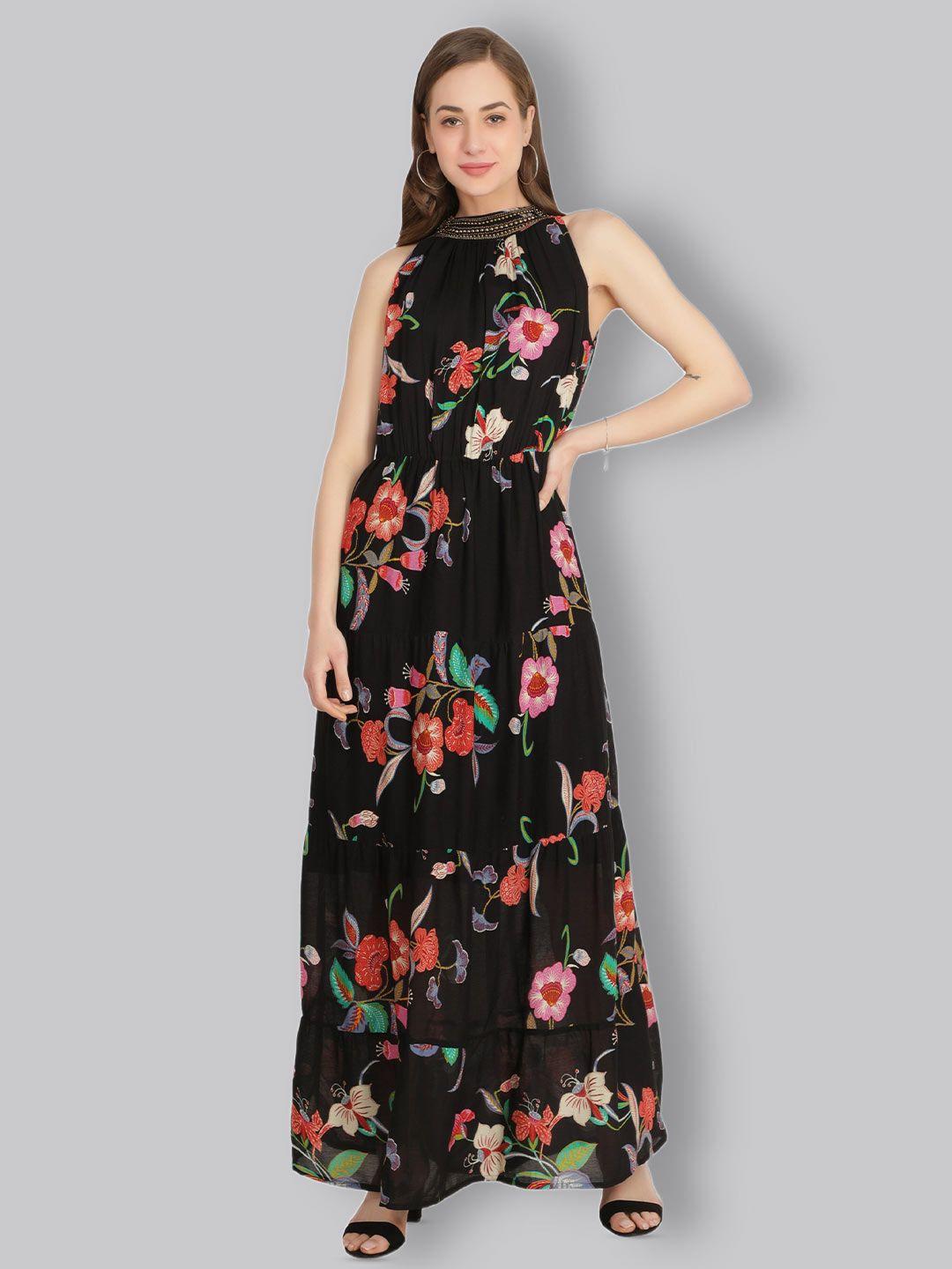tsm floral printed a-line maxi dress