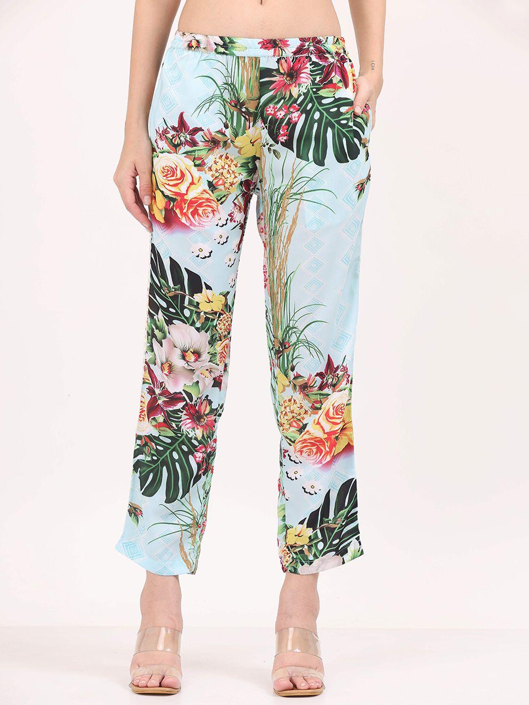 tsm women floral printed comfort trousers