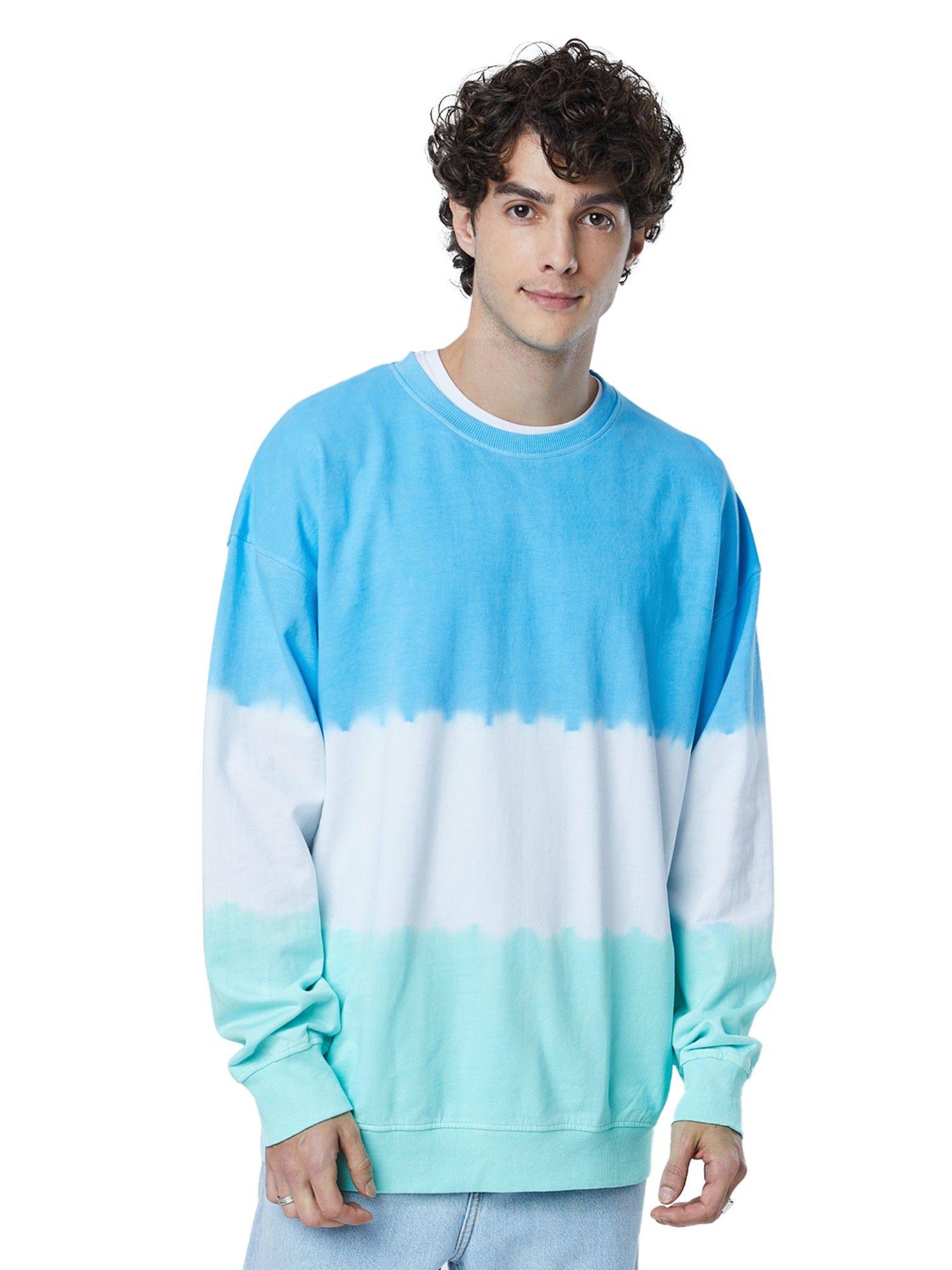 tss originals icy blue multi color men oversized sweatshirt