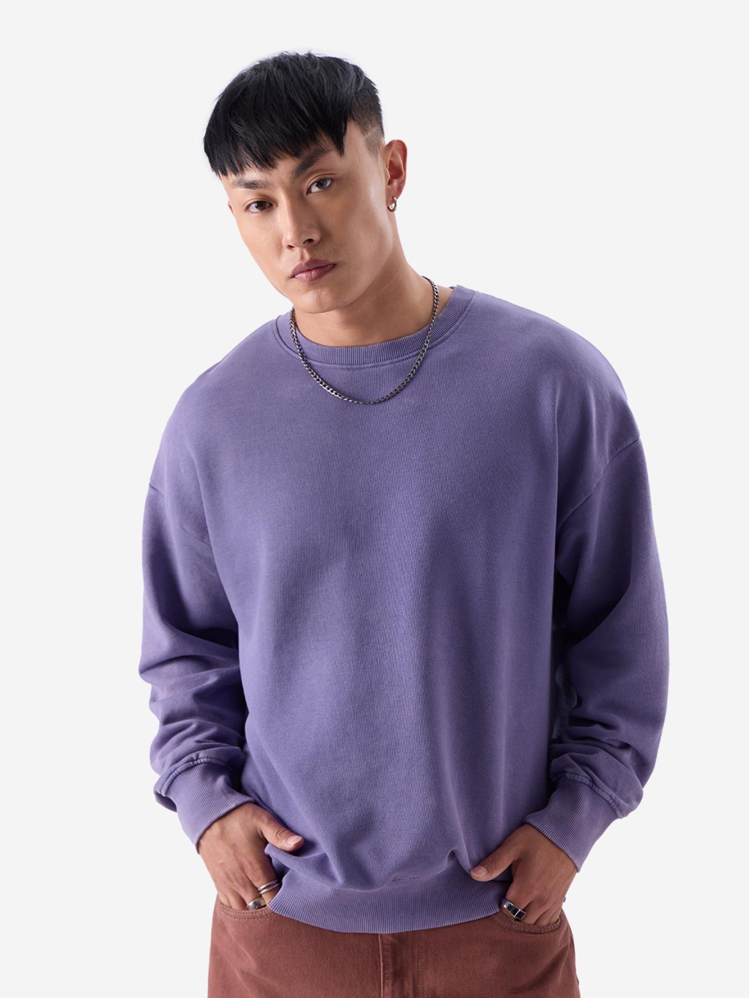 tss solids: purple surf men oversized sweatshirt