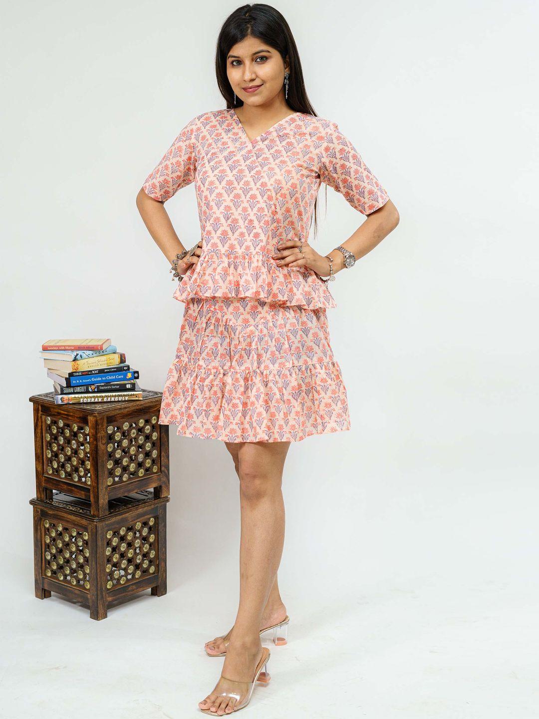 tsucchi traditions printed pure cotton top & skirt co-ords