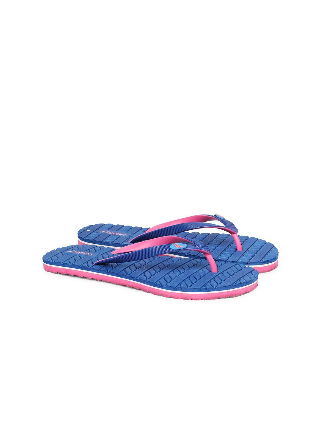 tucson women blue rubber thong flip-flops