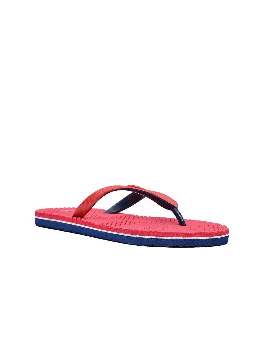 tucson women red & navy blue rubber thong flip-flops