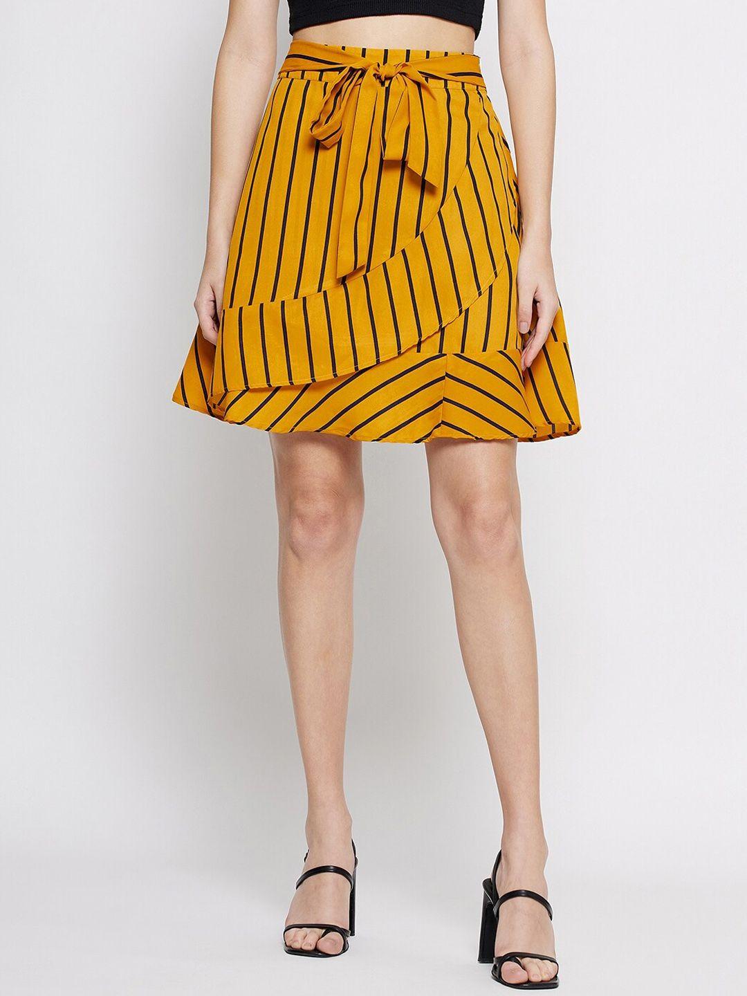 tulip 21 striped above knee length skirt