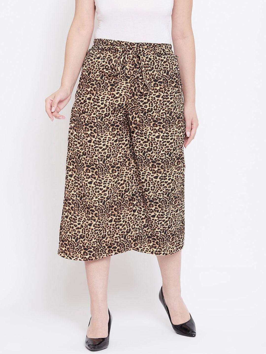 tulip 21 women animal printed smart tapered fit culottes trousers