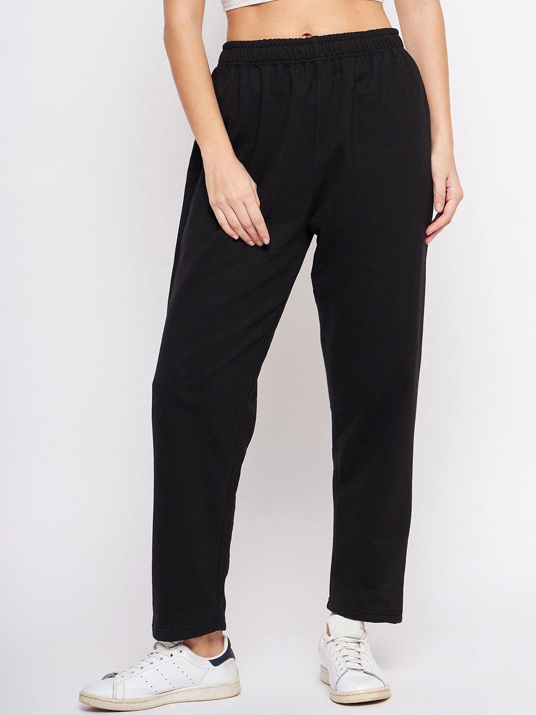tulip 21 women mid-rise relaxed-fit fleece track pants
