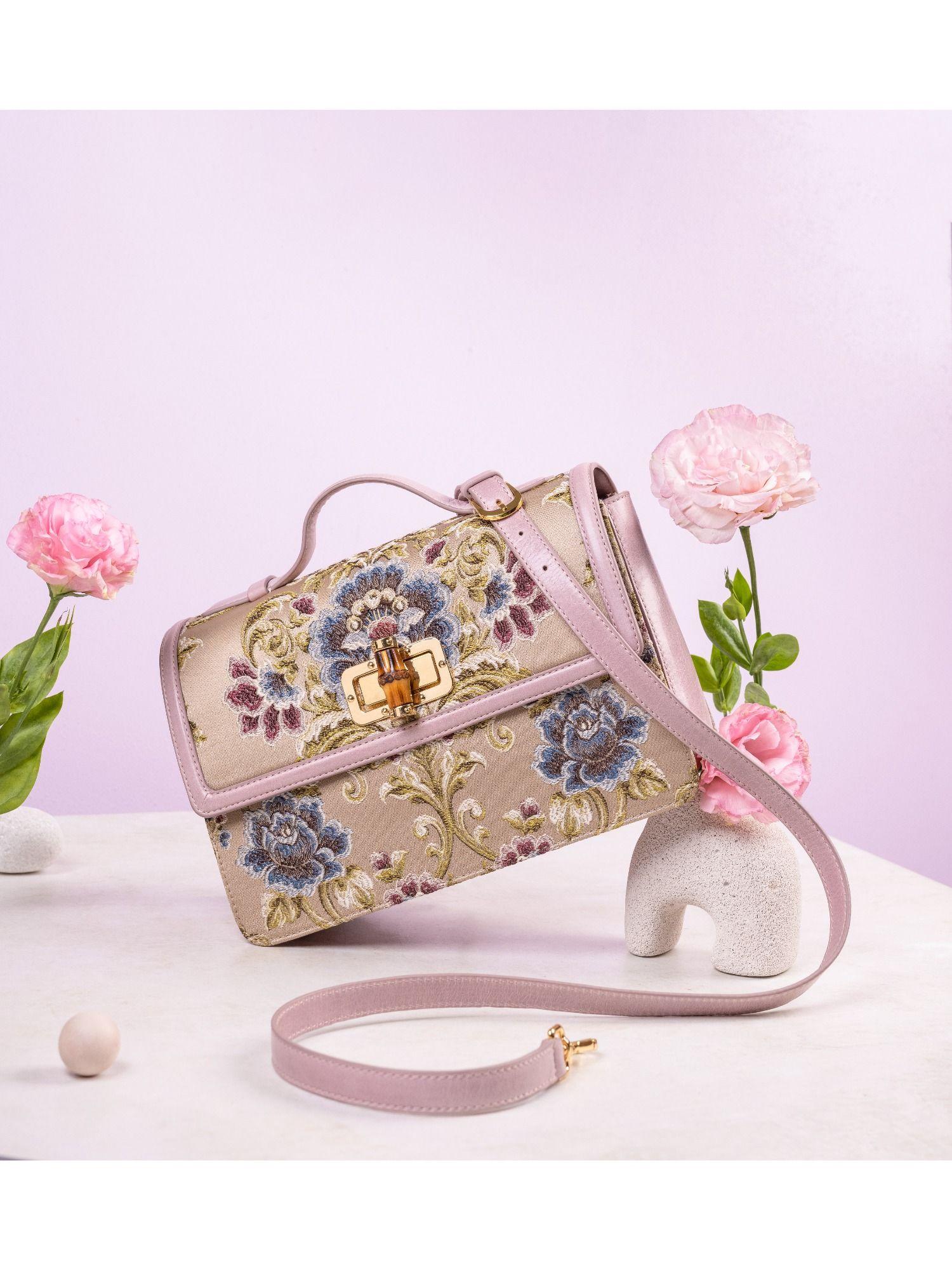 tulip lilac leather shoulder bag