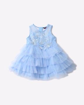 tulle dress with floral applique