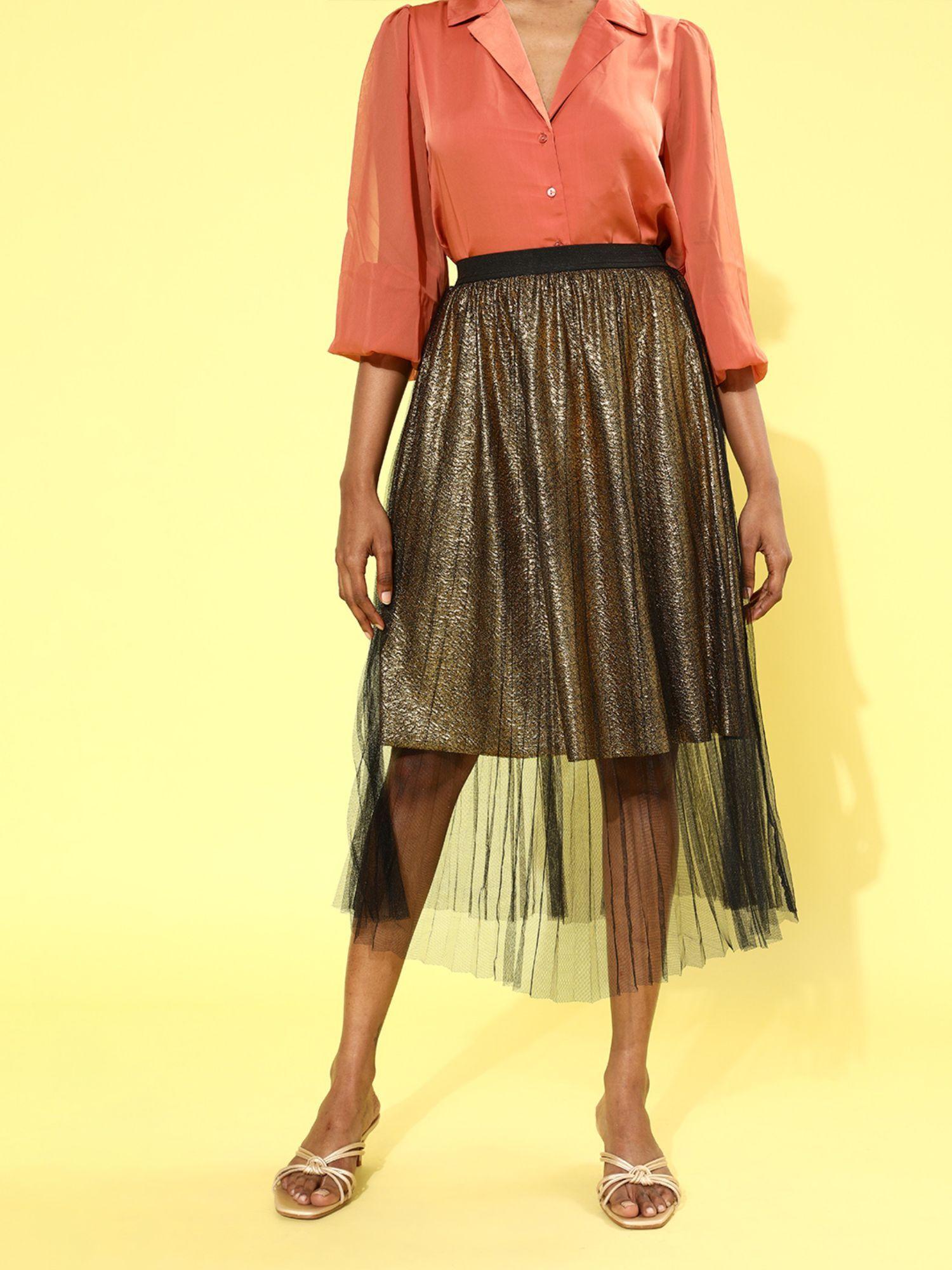 tulle pleated skirt