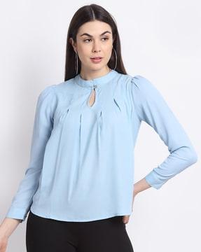 tunic top with cuffed sleeves