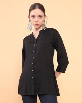 tunic with button fastening