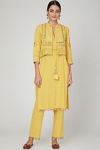 turmeric-yellow-embroidered-kurta-set-with-jacket-for-girls