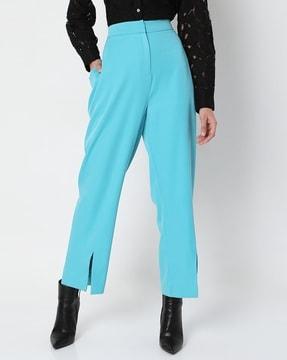 turq high-rise straight fit pants with insert pockets