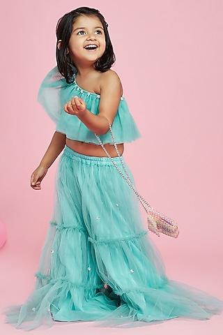 turquoise-tulle-embroidered-sharara-set-for-girls