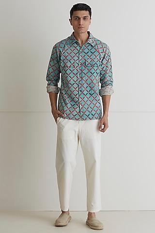 turquoise checkered shirt