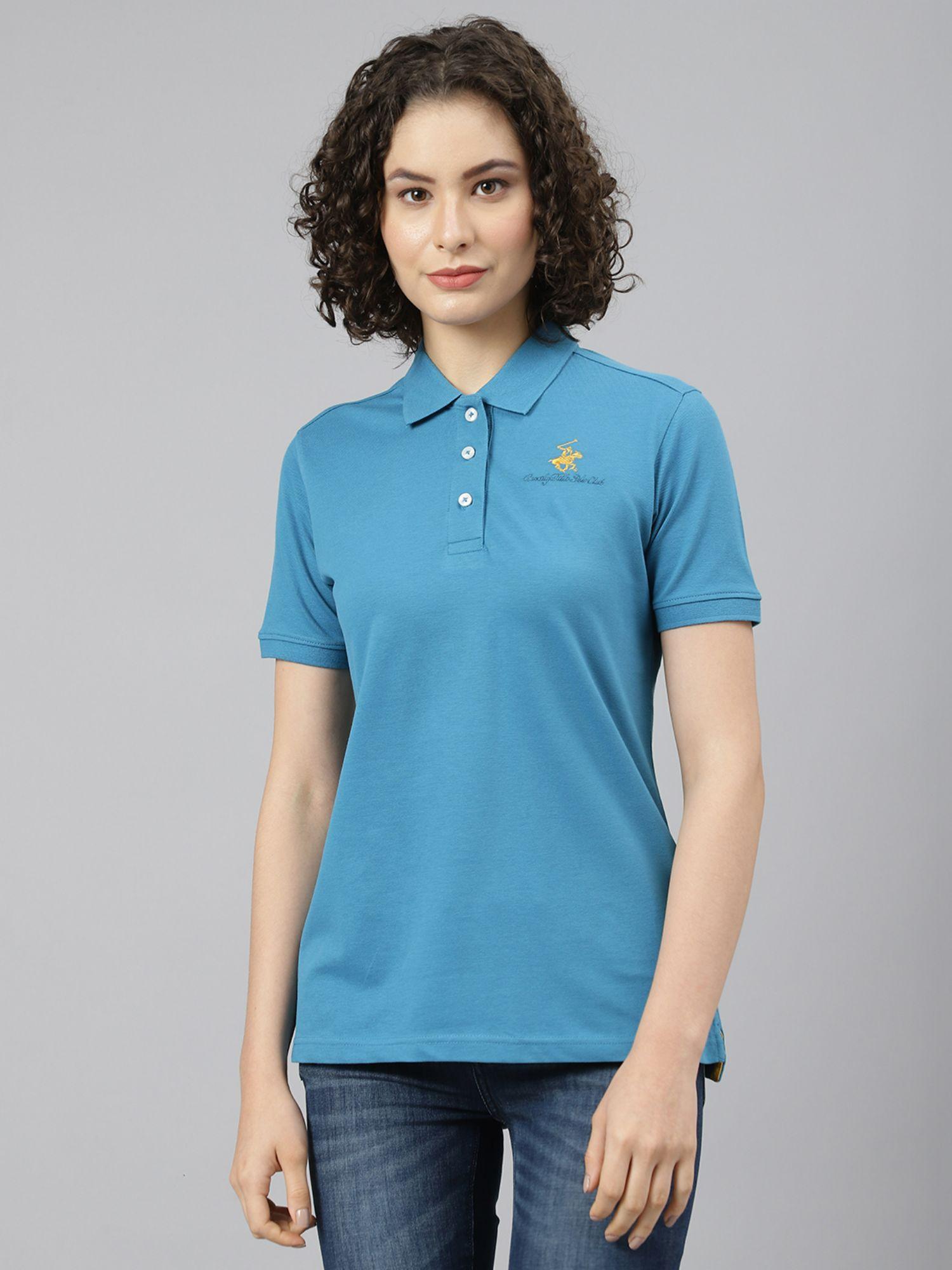 turquoise core short sleeve polo