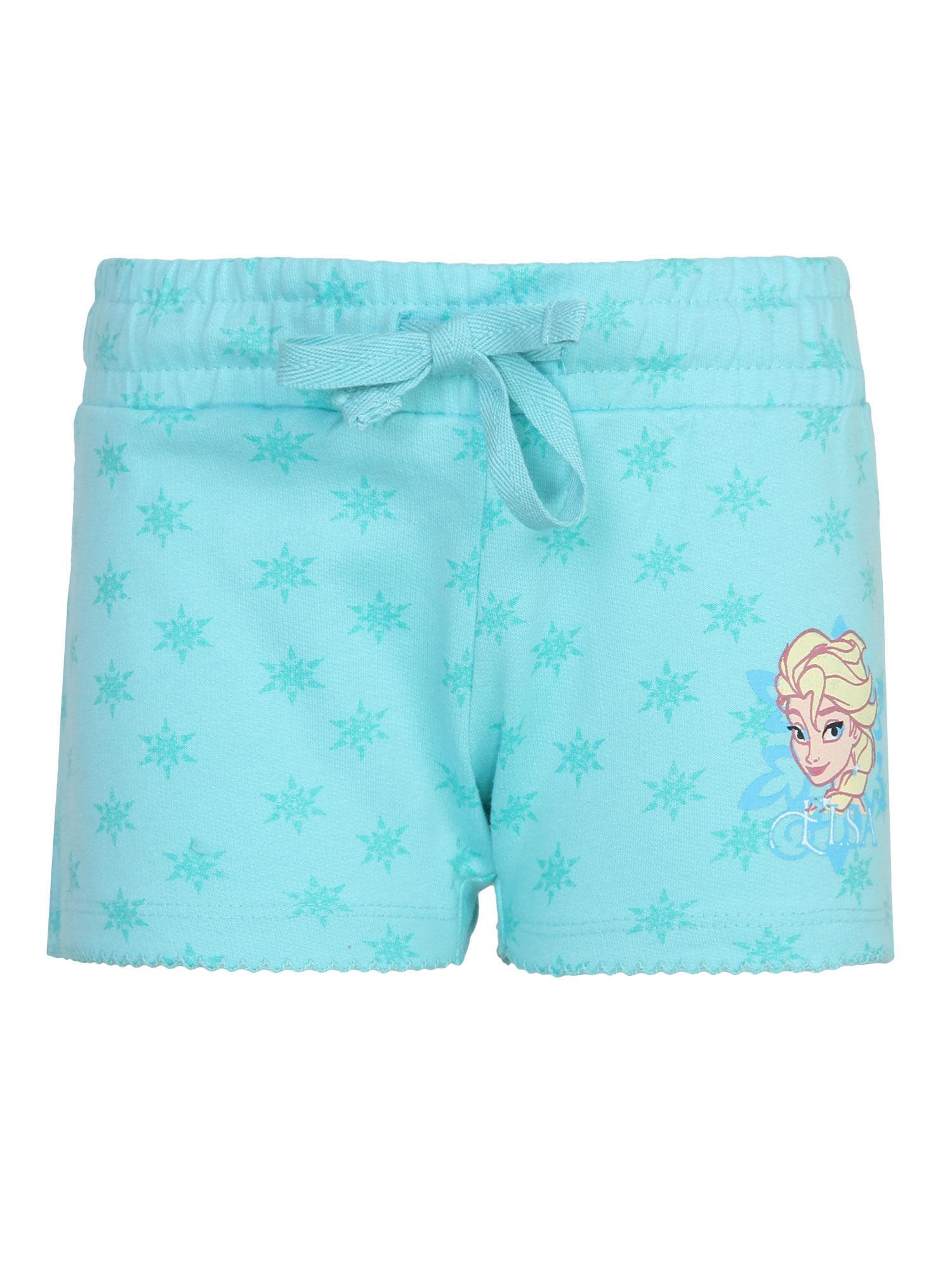 turquoise frozen printed shorts