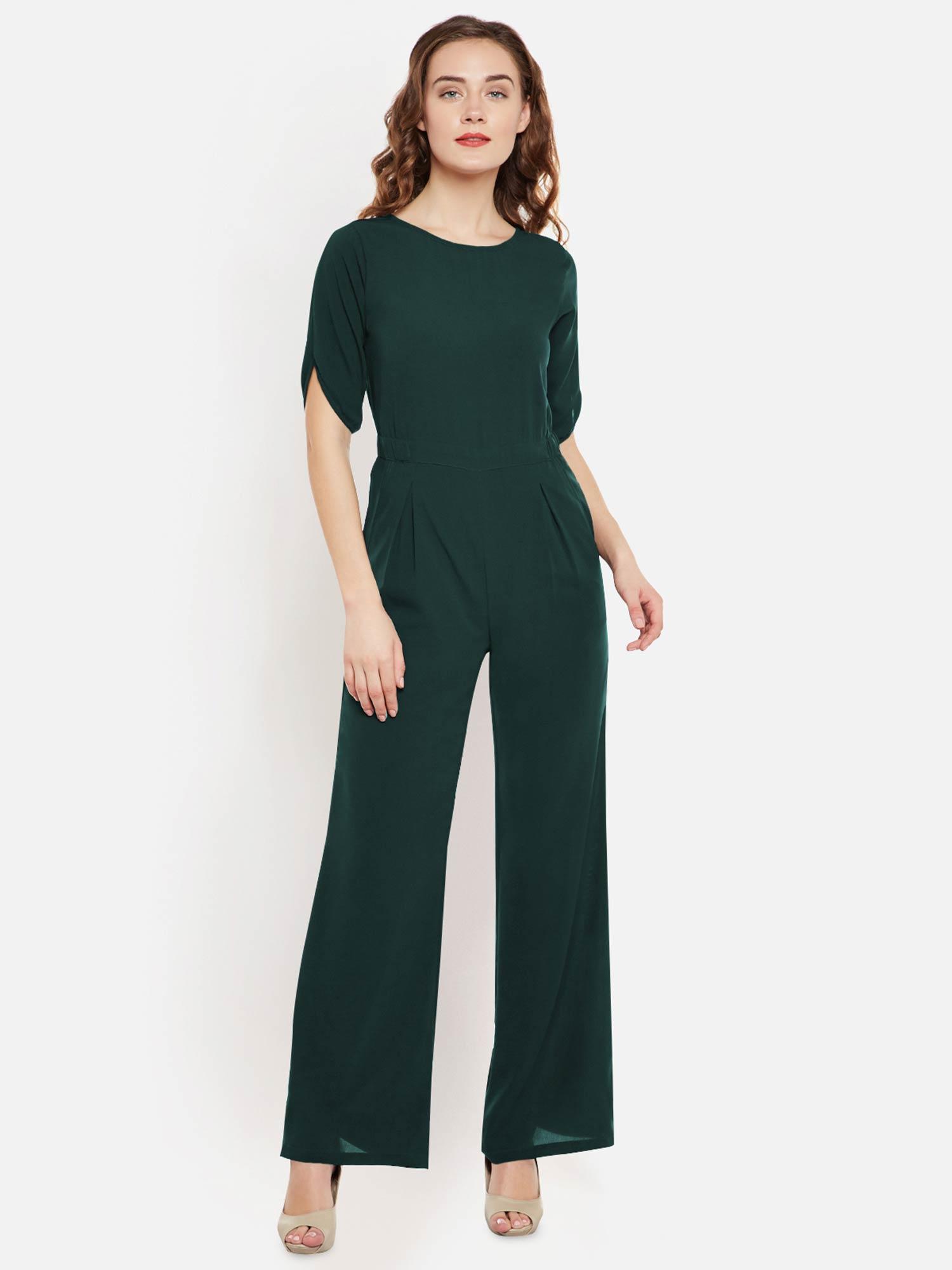 turquoise green long jumpsuit