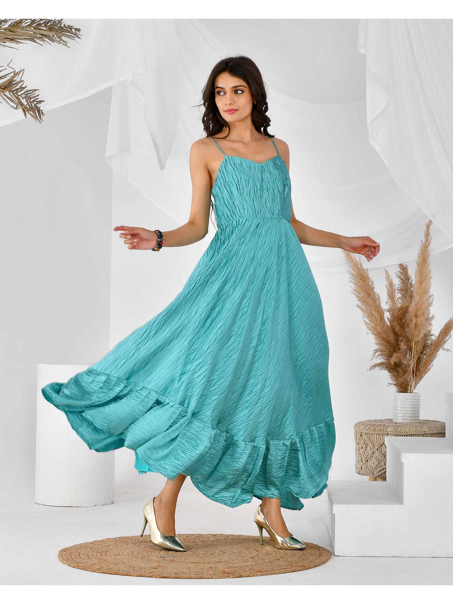 turquoise green maxi dress