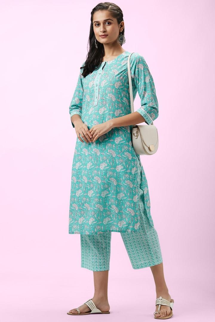 turquoise kurta & pants set