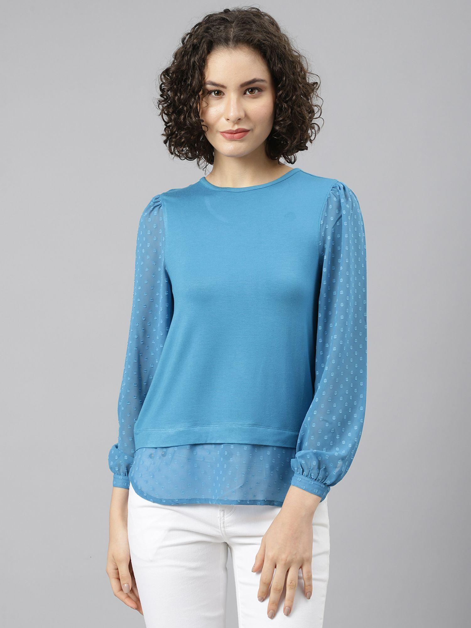 turquoise lean layers long sleeve tee