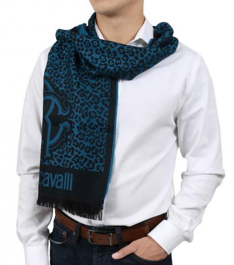 turquoise leopard print scarf