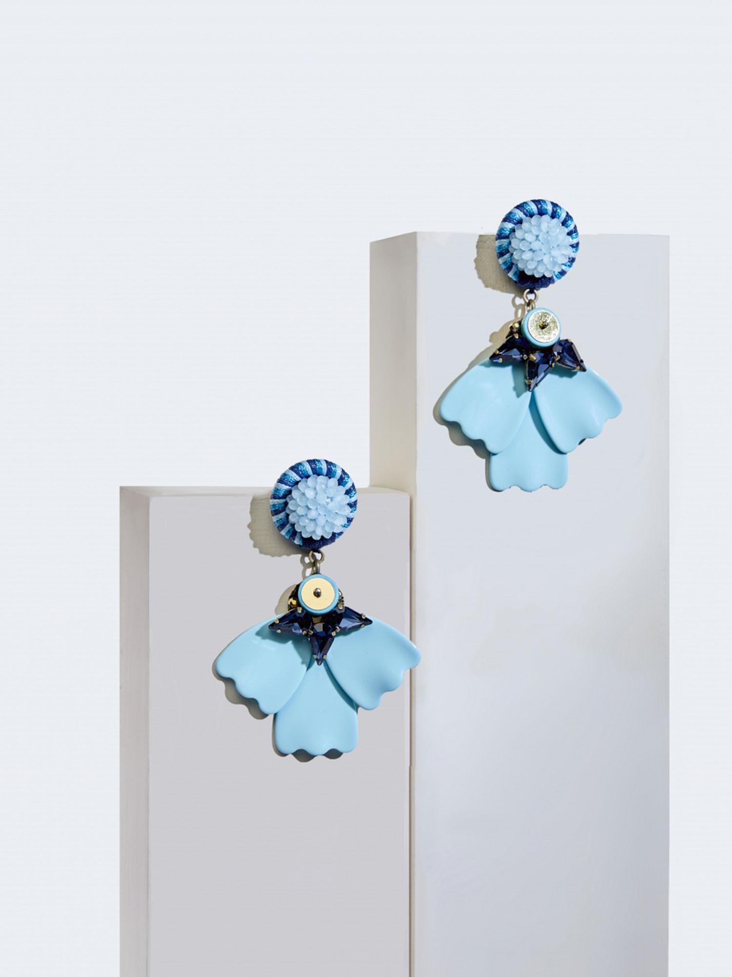 turquoise primrose petale beachwear drop earrings