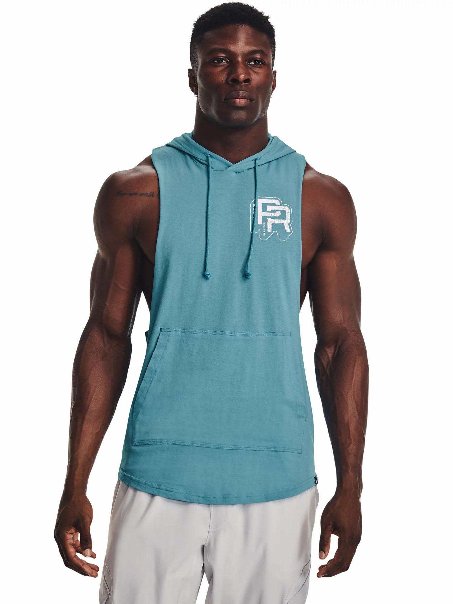 turquoise project rock training sleeveless hoodie