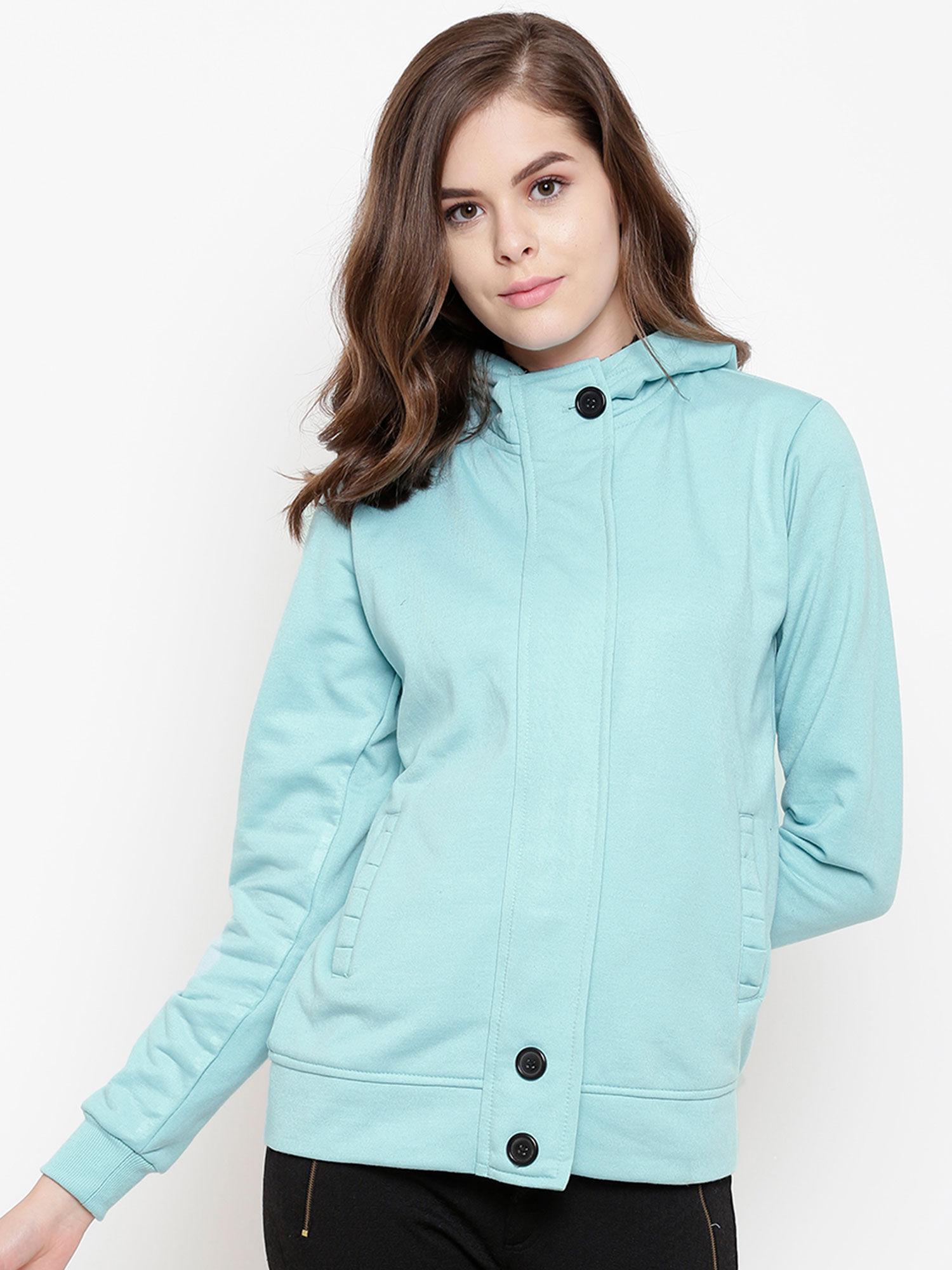 turquoise solid jacket