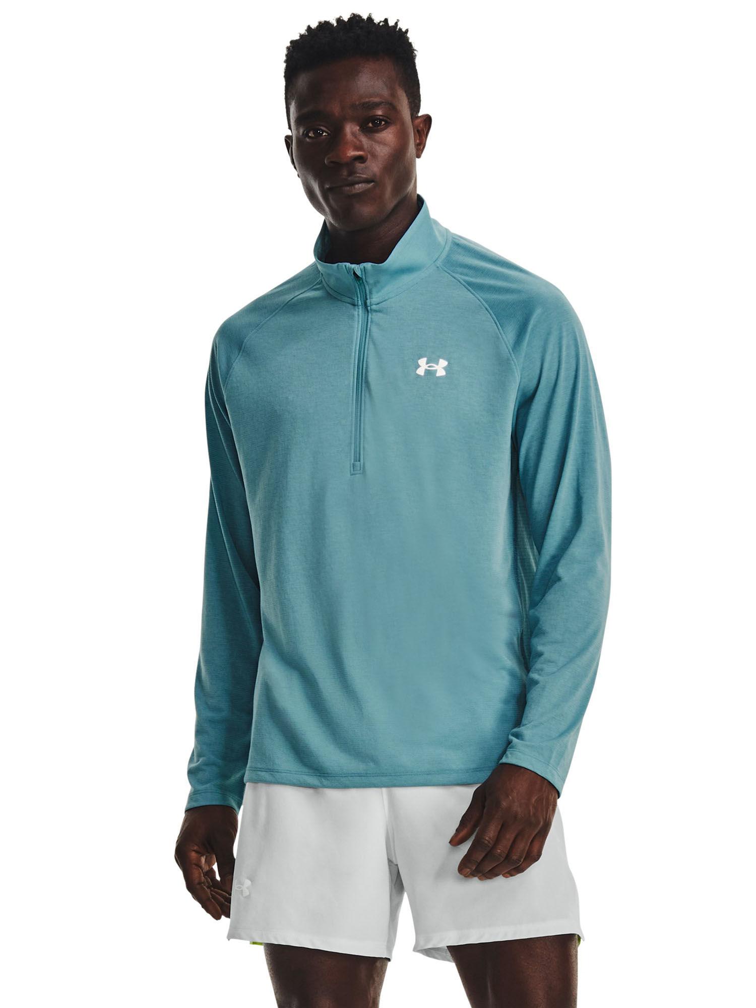 turquoise streaker half zip sweatshirt