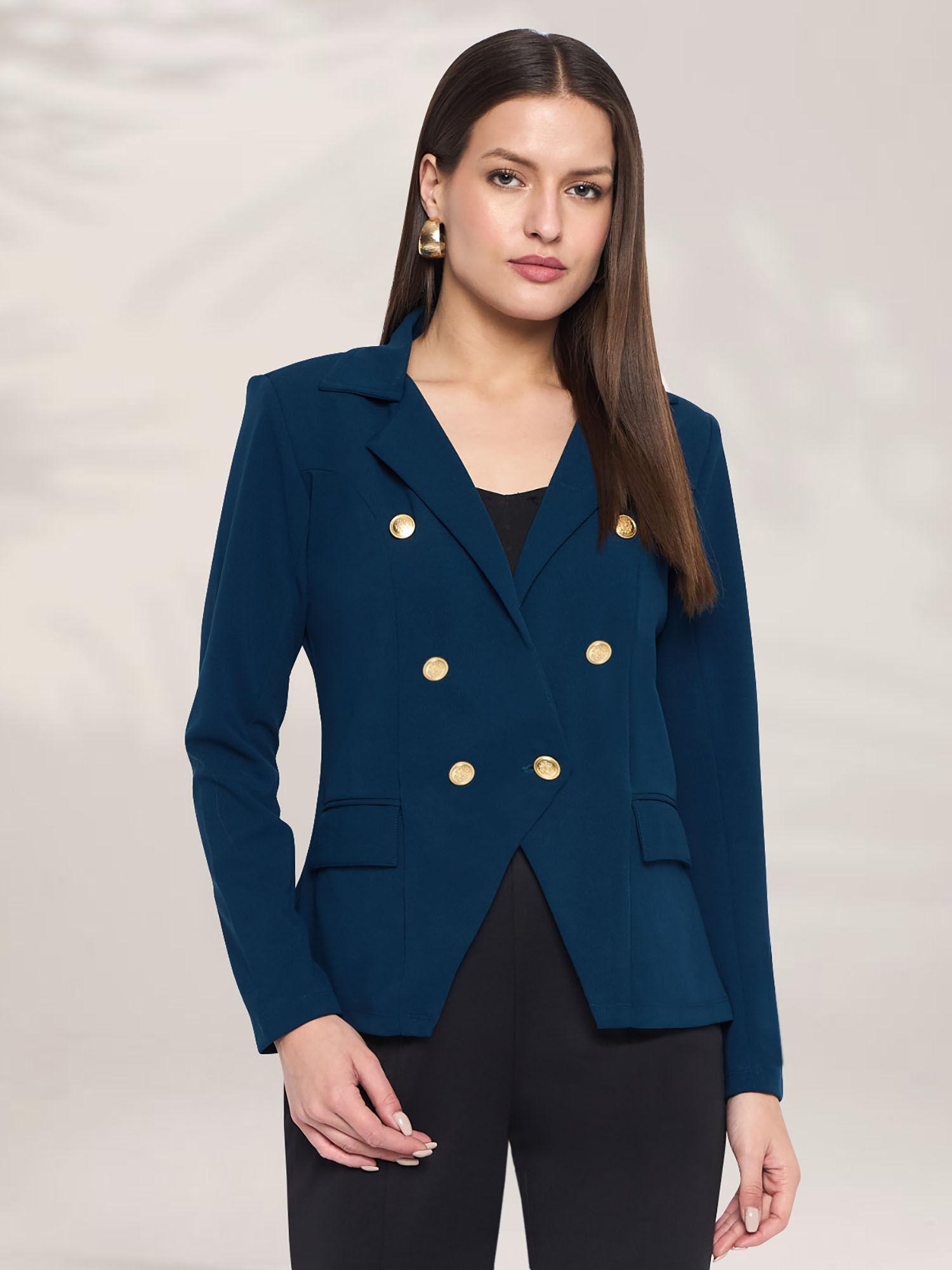 turquoise tailored fit blazer