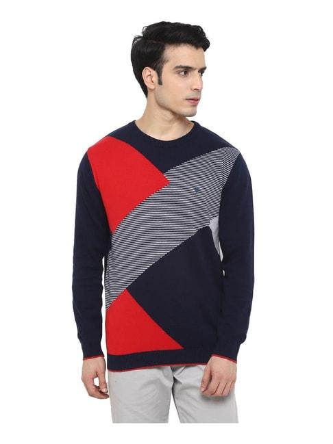 turtle blue & red colour-block pullover